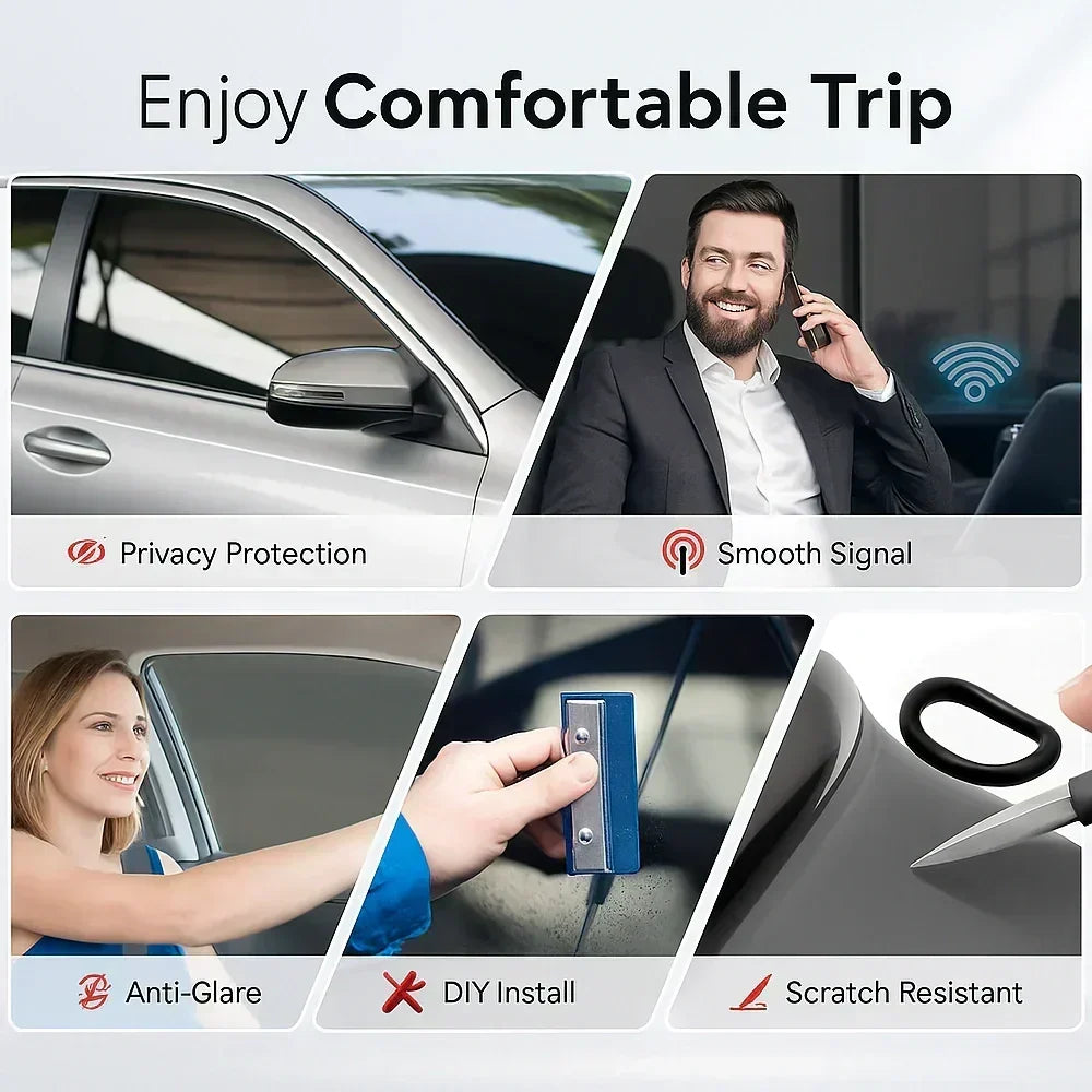 Universal Reduce Infrared Heat & Block UV by 99% Removable Window Tint Film for Cars - DIY Cut for Multiple ShapesMN2