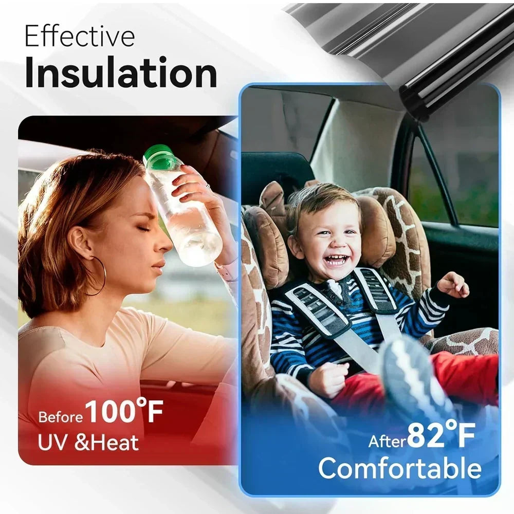 Universal Reduce Infrared Heat & Block UV by 99% Removable Window Tint Film for Cars - DIY Cut for Multiple ShapesMN2