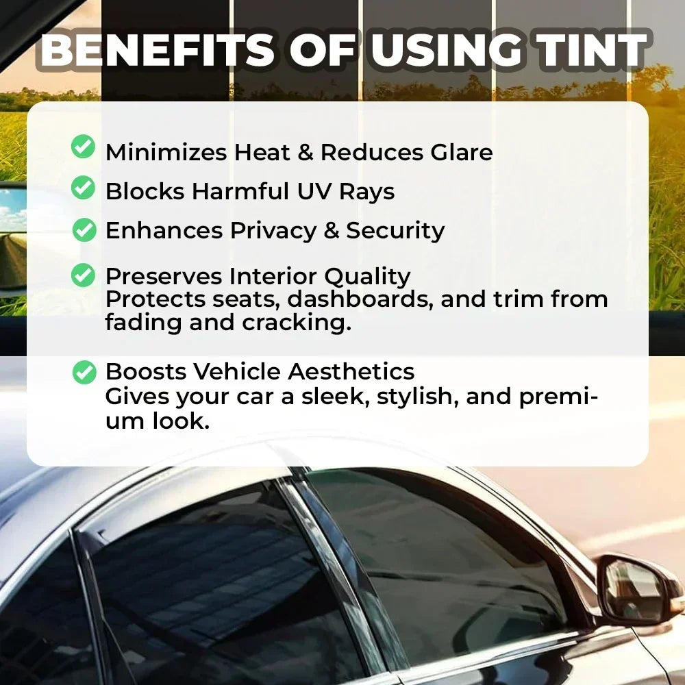 Universal Reduce Infrared Heat & Block UV by 99% Removable Window Tint Film for Cars - DIY Cut for Multiple ShapesMN2