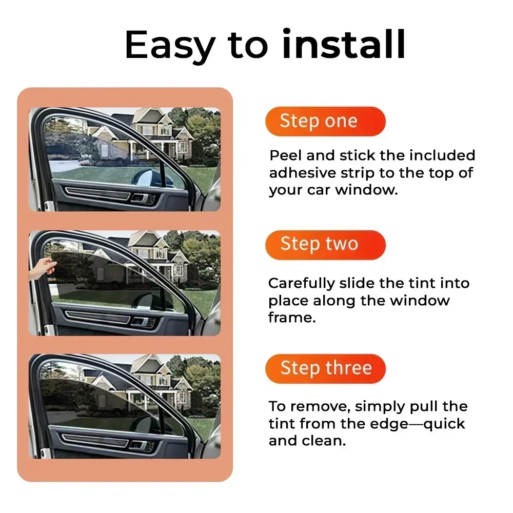Universal Reduce Infrared Heat & Block UV by 99% Removable Window Tint Film for Cars - DIY Cut for Multiple ShapesMN2